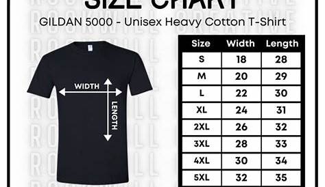 GILDAN 5000 Size Chart Guide T-shirt Size Chart G5000 | Etsy