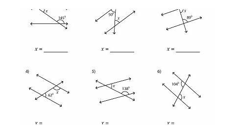 parallel lines and angles worksheets