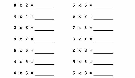 two minute multiplication worksheets - two minute multiplication