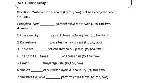 grammar worksheet with answer key