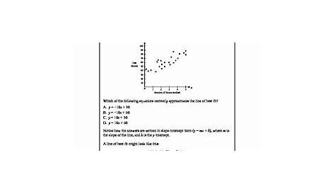 4.8a line of best fit worksheet answers