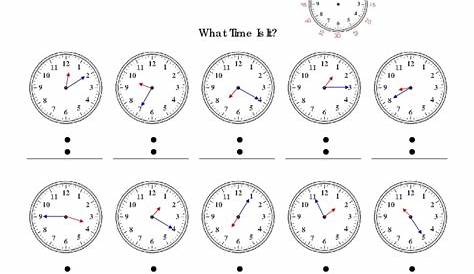 What Time is It? Telling Time To Five Minutes Worksheet for 3rd - 4th