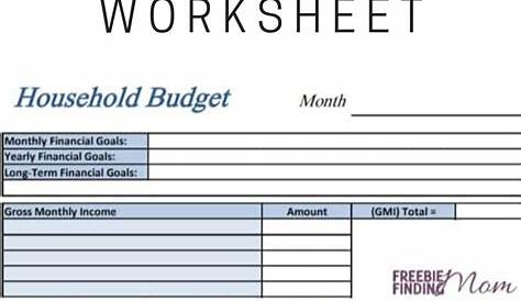 simple budget worksheets printable