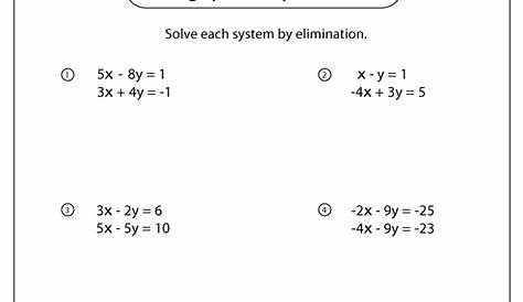 Solving Systems Of Equations Worksheet
