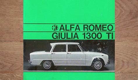 SOLD to Spain: Vintage Original Alfa Romeo Giulia 1300 TI User Manual