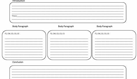 parts of an essay worksheet