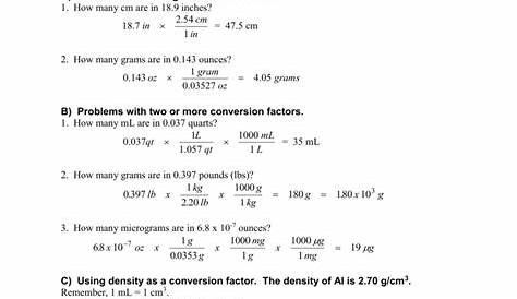 Conversion Factor Problems - Answers
