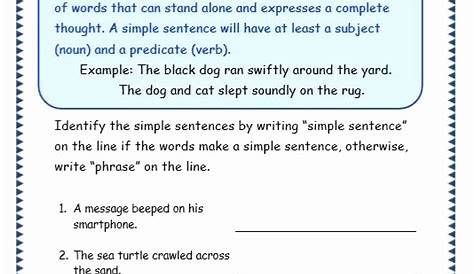 Complex Sentence 4th Grade