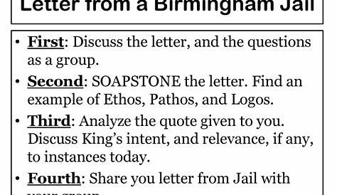 Letter From Birmingham Jail Worksheet Answers | Lissimore Photography