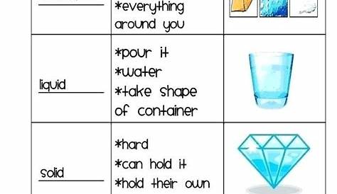solids and liquids worksheet