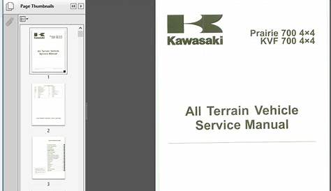 Kawasaki Prairie 700 KVF700 4x4 ATV Shop Manual 2003 - 2008 - PDF