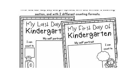 First and Last Day of Kindergarten Worksheets by Ashley's Goodies
