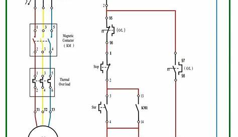 dol motor starter circuit diagram