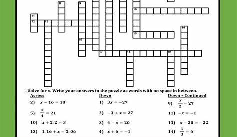 Solving One Step Equations Worksheet Puzzle – Kidsworksheetfun
