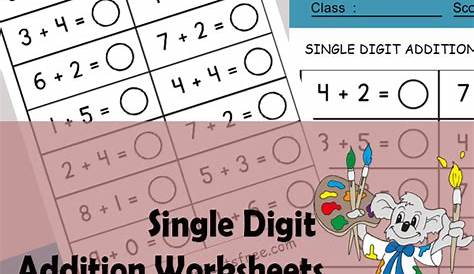 single digit addition coloring worksheets