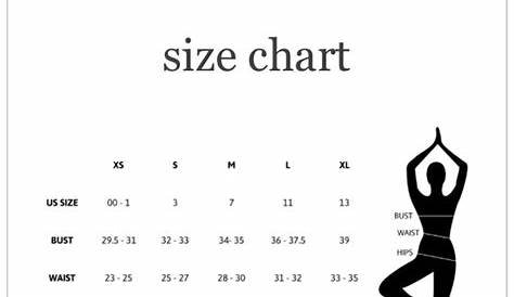 lululemon pant size chart