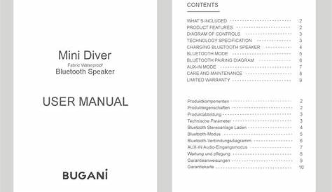 bugani speaker manual