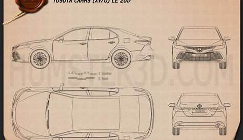 Toyota Camry LE 2017 Blueprint - Hum3D