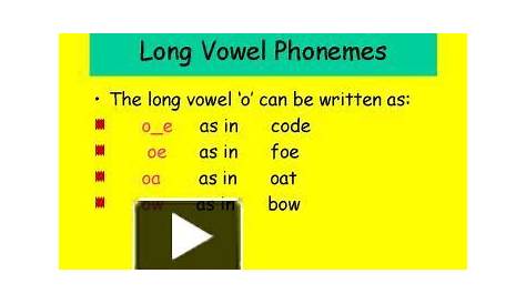 long vowel phonemes