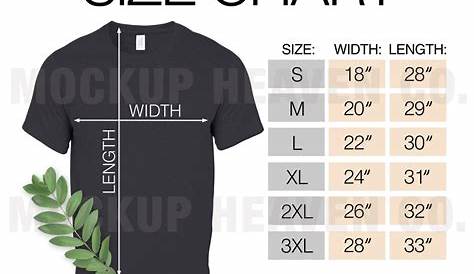 Gildan 64000 G640 Size Chart 2 Files T-shirt Mockup Unisex Softstyle