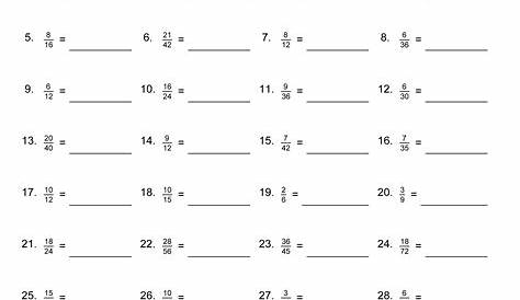 Simplify fractions, 5th grade math, simple fraction facts,more