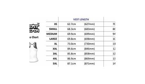 walmart vest size chart