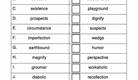 matching pictures to words worksheet