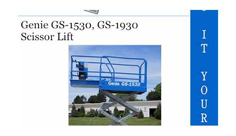 Genie GS-1530, GS-1930 Scissor Lift Parts Manual (Serial Number Range
