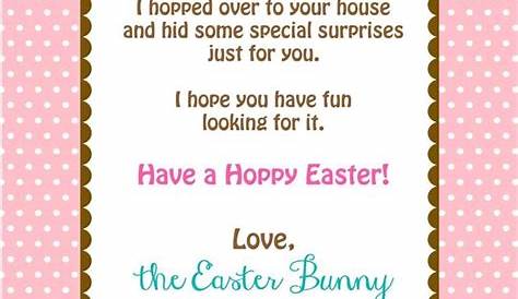 TOO CUTE! FREE download Letter from the Easter Bunny! http://www