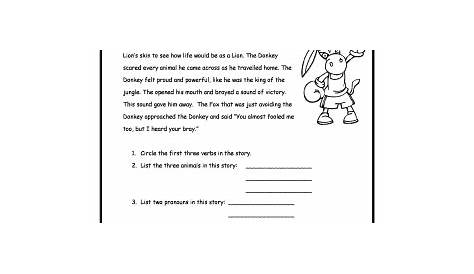 moral first grade worksheet