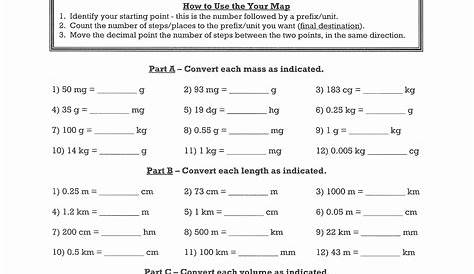 metric conversion worksheet chemistry