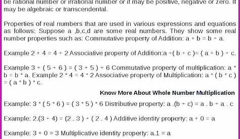 Properties Of Whole Numbers Worksheets Pdf Worksheet : Resume Examples