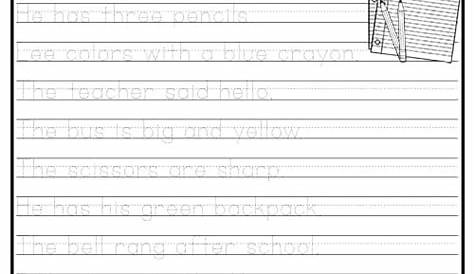 Kindergarten Writing Sentences Worksheets - Superstar Worksheets