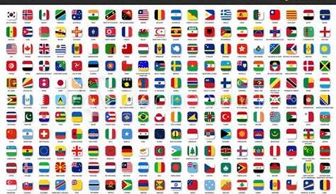 All official national flags of the world . Square design . Vector in