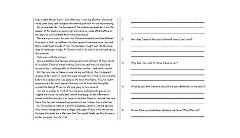 FREE Reading Comprehension Passages and Questions (4th Grade Free Sample)