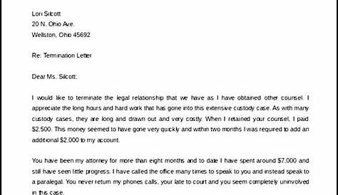 Attorney Termination Letter Template Free MS Word - Sample Templates - Sample Templates