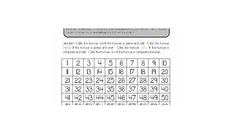 prime number and composite number worksheet