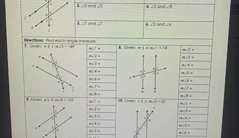 42 parallel lines and transversals worksheet answer key - Top Learning