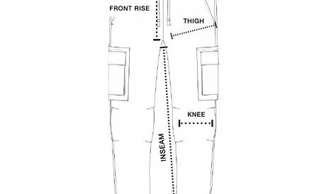 size chart for cargo pants