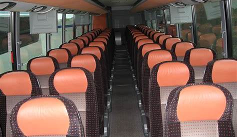 inside of a charter bus