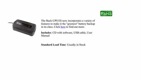 APC Back-UPS ES 450 User manual | Manualzz