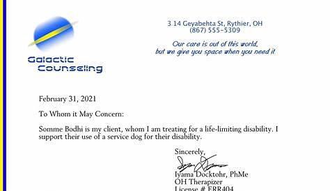 Service dog letter templates - Psychiatric Service Dog Partners