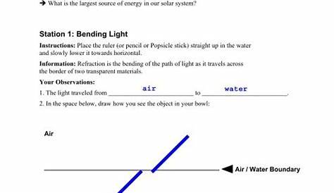 light worksheet answers