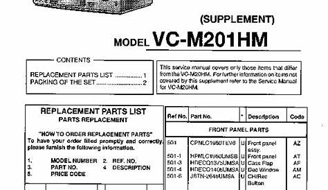 Sharp VC-M201HM Service Manual — View online or Download repair manual