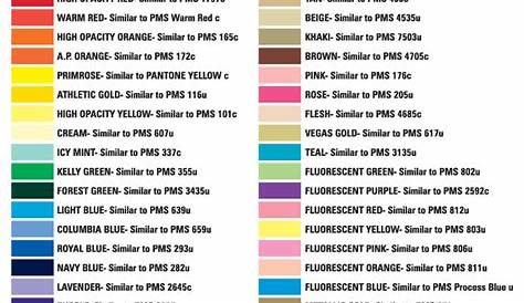 Unlimited Silkscreen Products : Standard Colors