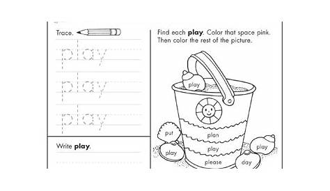 sight word play worksheets