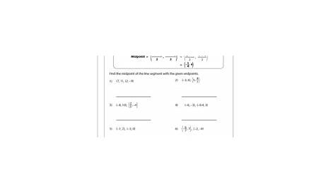 midpoint and distance formula worksheet