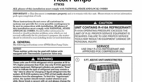 Trane 4TWX6 User's Manual - Free PDF Download (8 Pages)