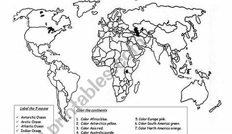 World Map worksheet - ESL worksheet by ydroj