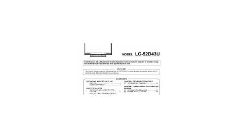 Sharp LC-52D43U - 52" LCD TV Support and Manuals